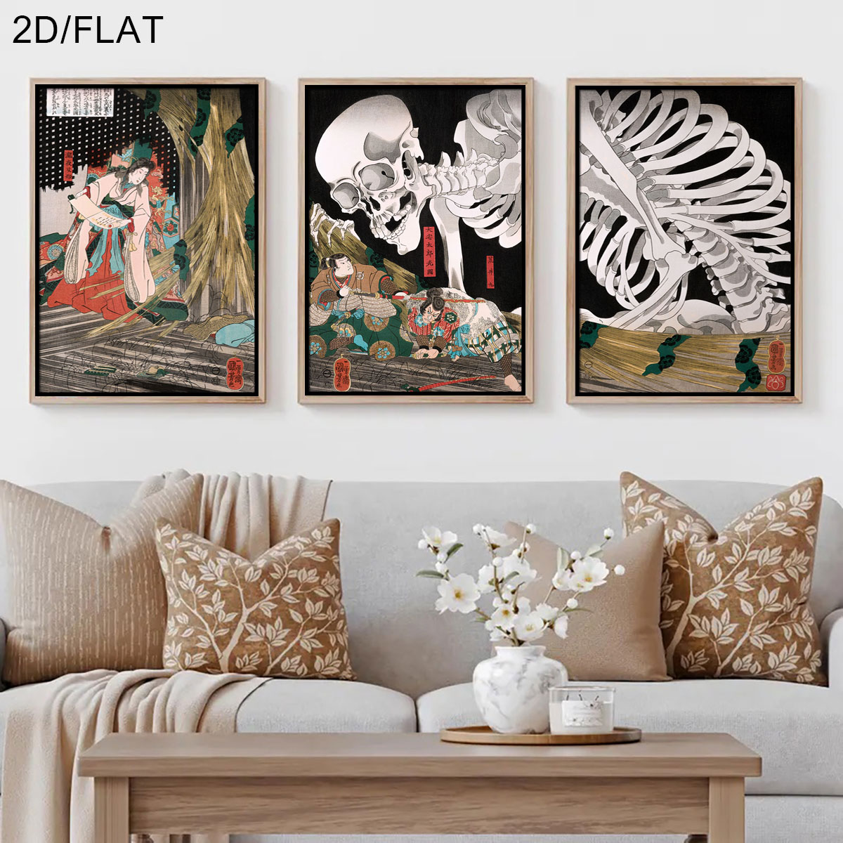 Home Decor Design Interior - 3 Stück Retro japanische Takiyasha The