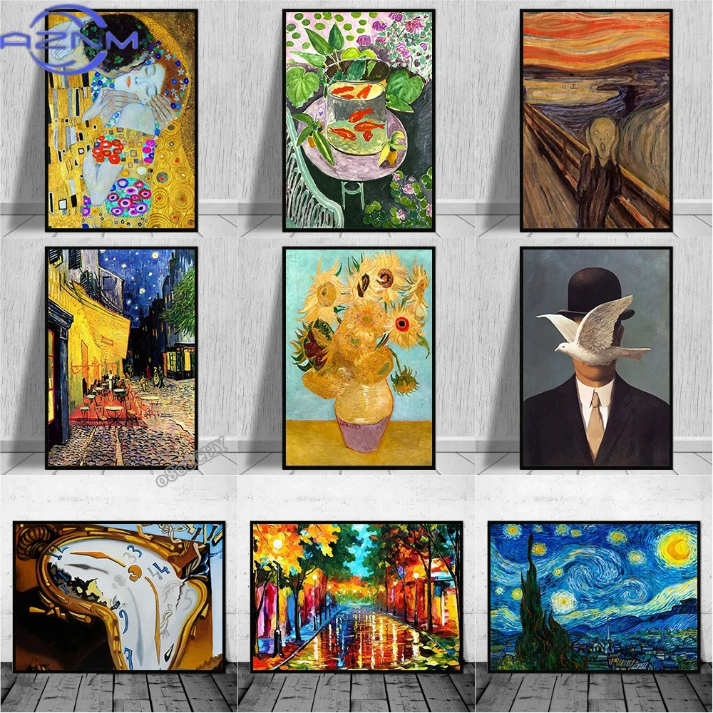 Watercolor Poster Print - Berühmte Künstler Salvador Dali, Van Gogh,