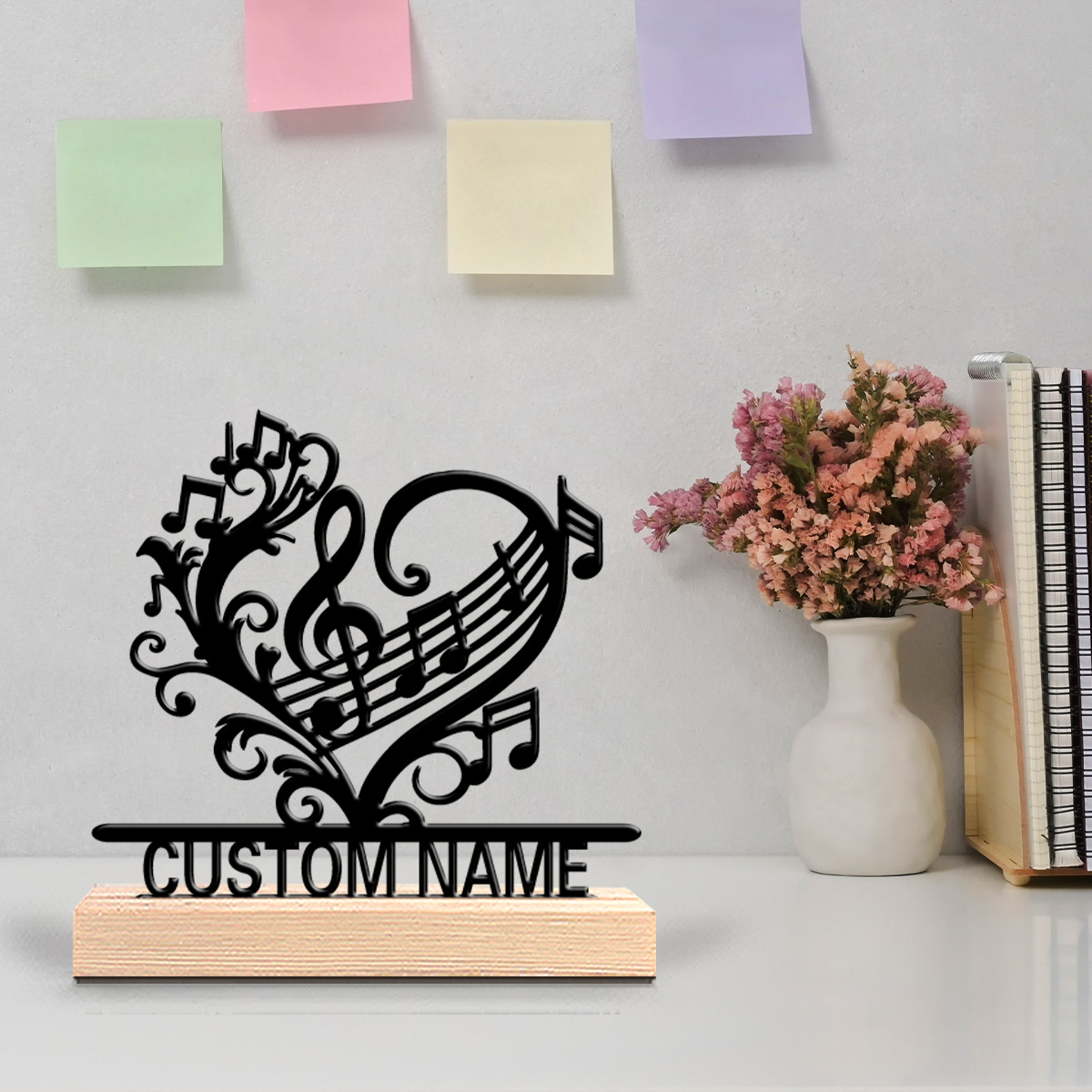 Home Decor Flowers - 1 Stück Musikblume, personalisierbare Metallstatue, Eisenornament,