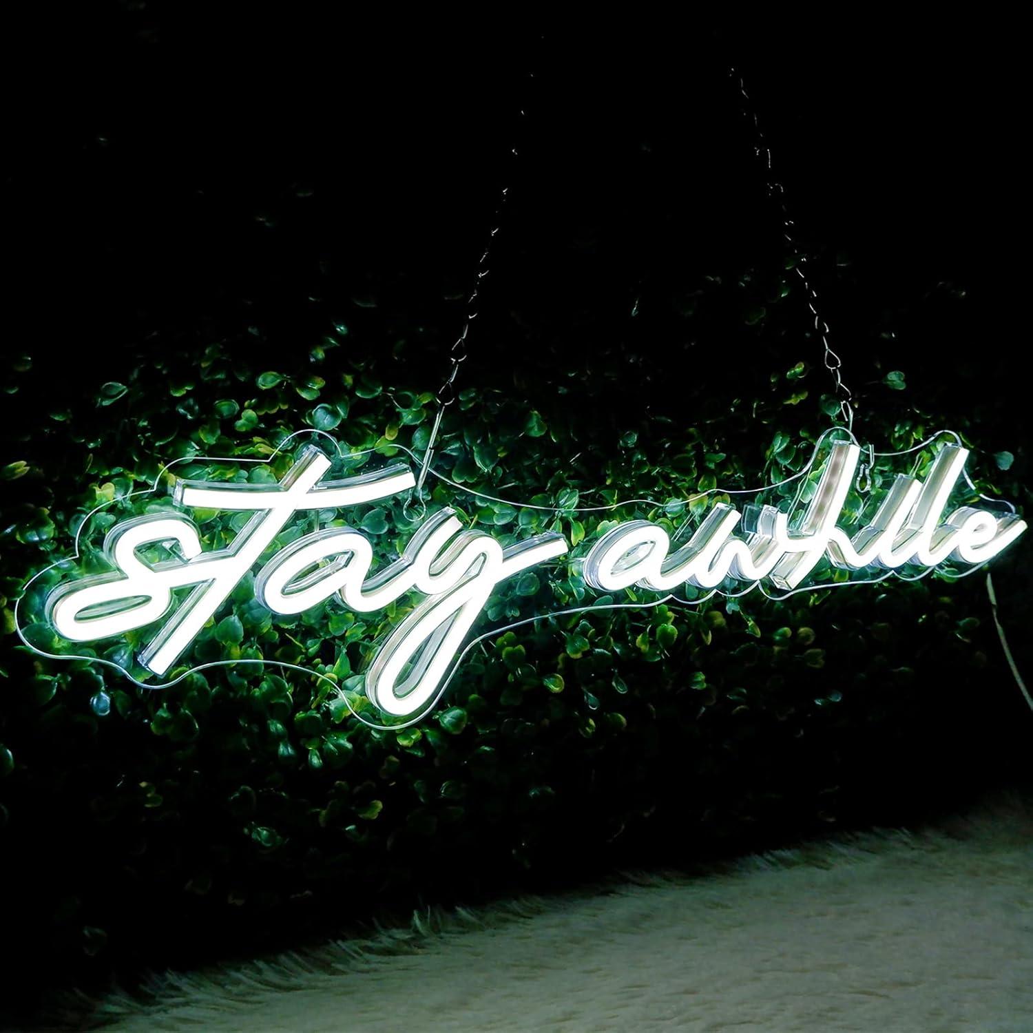 Home Decor Light - Stay Awhile Neon-Schilder USB Dimmbare LED-Neonlichter