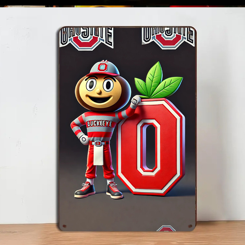 Home Decor Logo - Buckeyes Brutus Maskottchen Retro Metall-Wanddekoration -