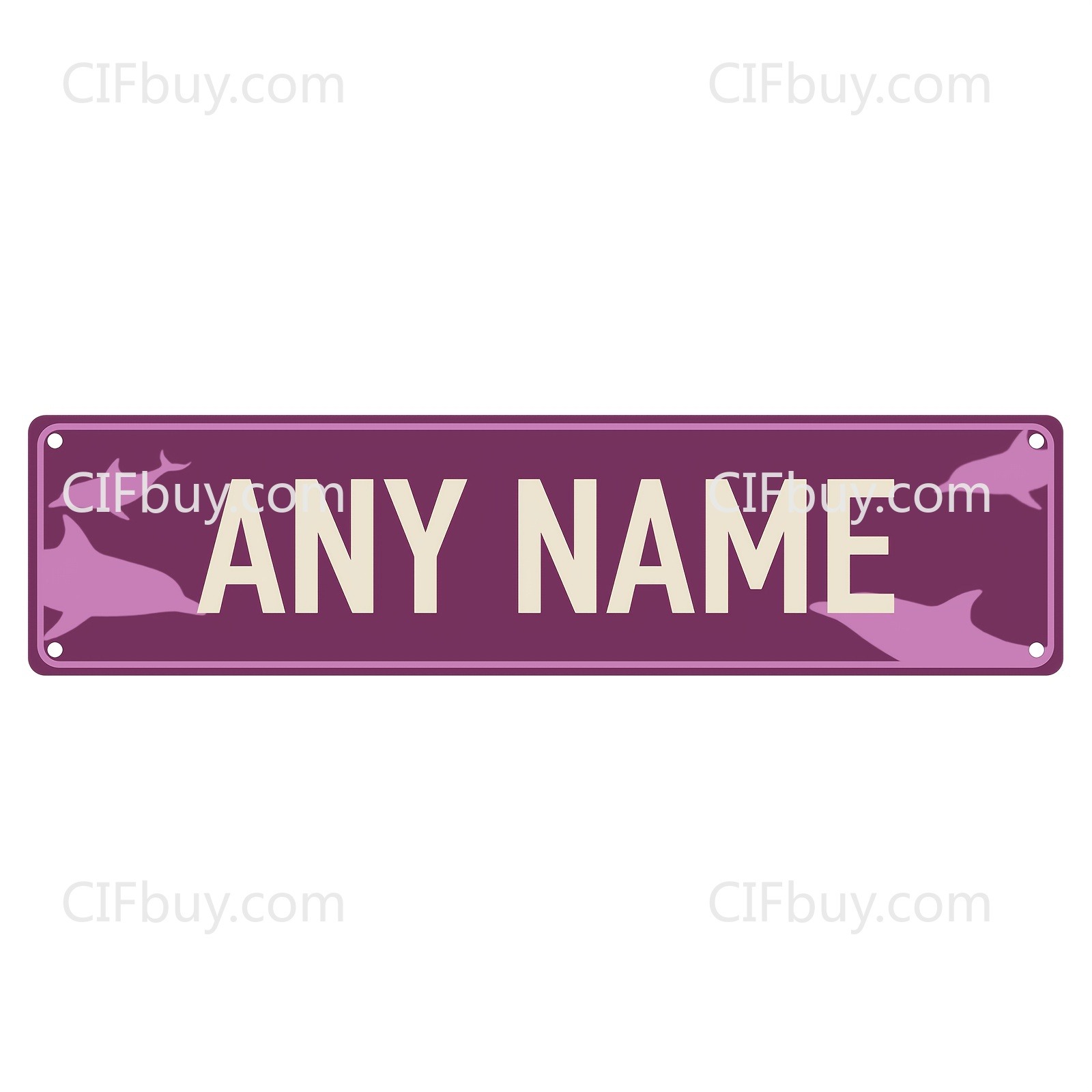 Home Decor Logo - Maßgefertigtes 2D-Delfin-Metallstraßenschild, personalisiertes Logo 15,75x3,94 Zoll,