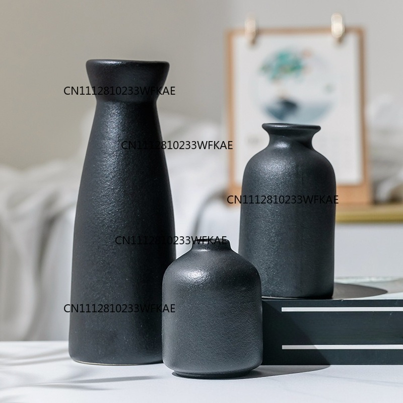 Home Decor Vase With Flowers - Europäische Blumenarrangement-Keramikvase, Wohnzimmer-Heimdekoration, matte Trockenblumenvase