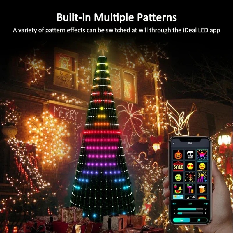Home Decor Light - Weihnachtsstern-Baumbeleuchtung RGB LED, Bluetooth APP-gesteuerte Lichterkette