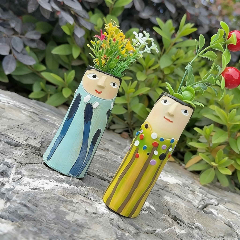 Home Decor Vase With Flowers - Handgefertigte Kunstharz-Vase im Bohemian-Stil Kreative Heimdekoration