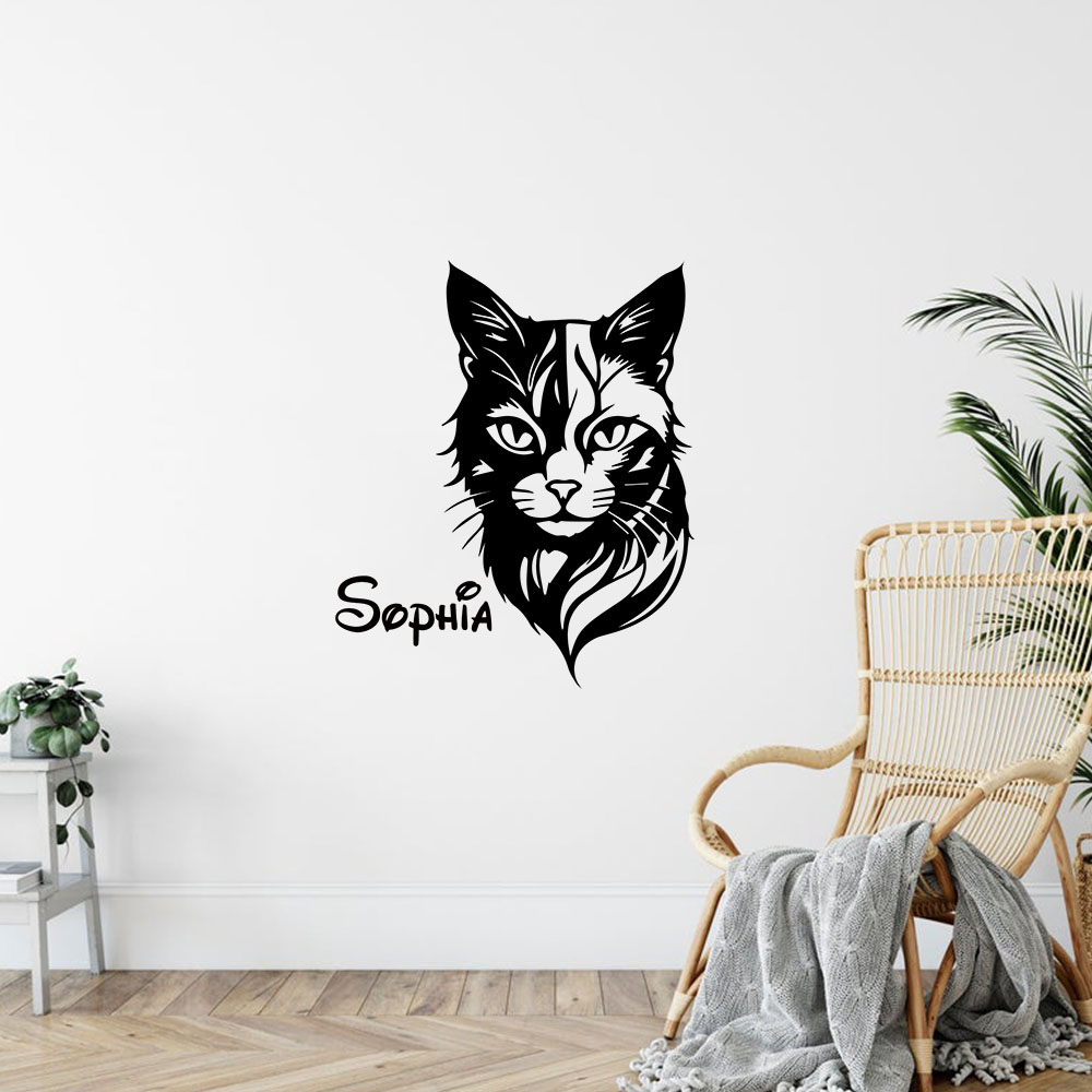 Home Decor Wallpaper - 1 Stück niedliche Katze mit personalisiertem