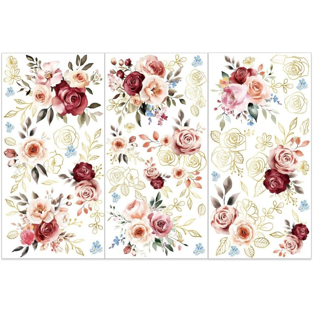 Home Decor Flowers - 3 Stück/Set Aquarell-Rosen zum Reiben von