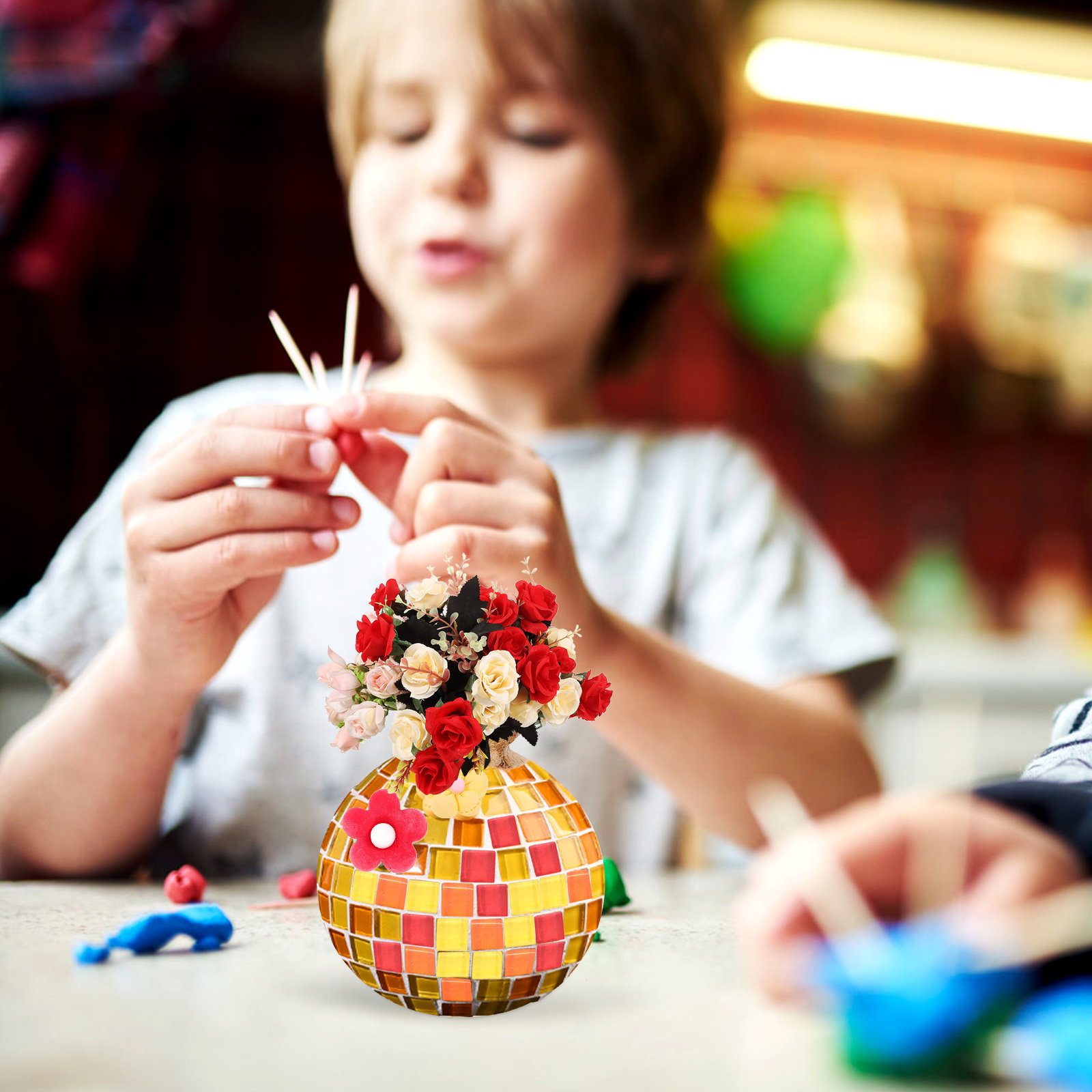 Home Decor Vase With Flowers - 1 Set DIY Mosaik-Vasen-Bastelset für Erwachsene,