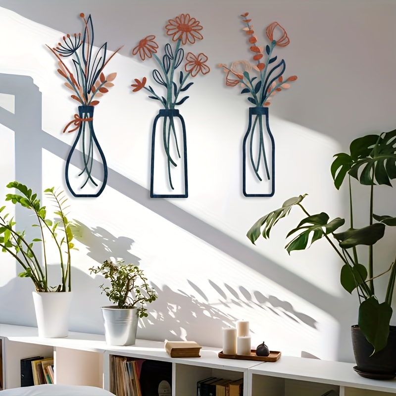 3 große florale Wandkunst-Skul – Home Decor Vase With Flowers Bewertung und Preis