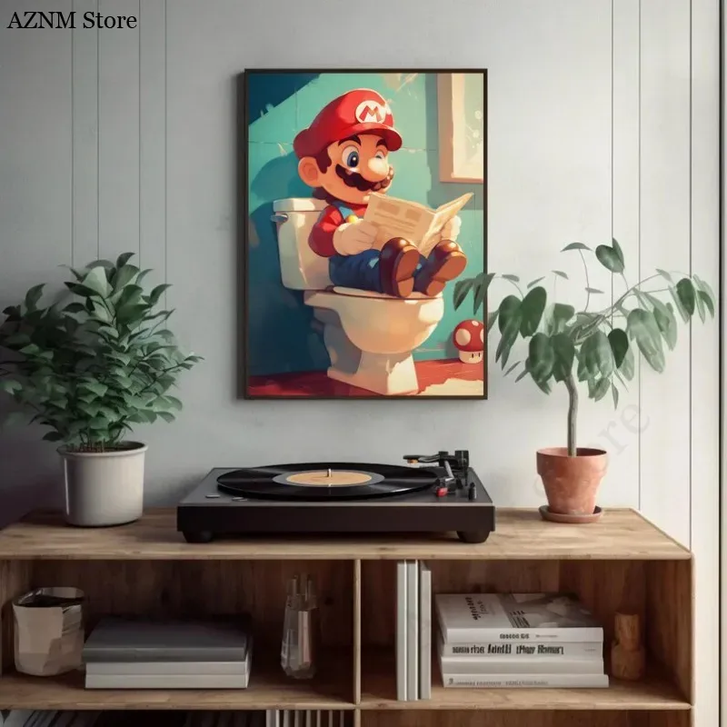 Lustiges Badezimmer-Cartoon-Vi – Watercolor Poster Print Bewertung und Preis