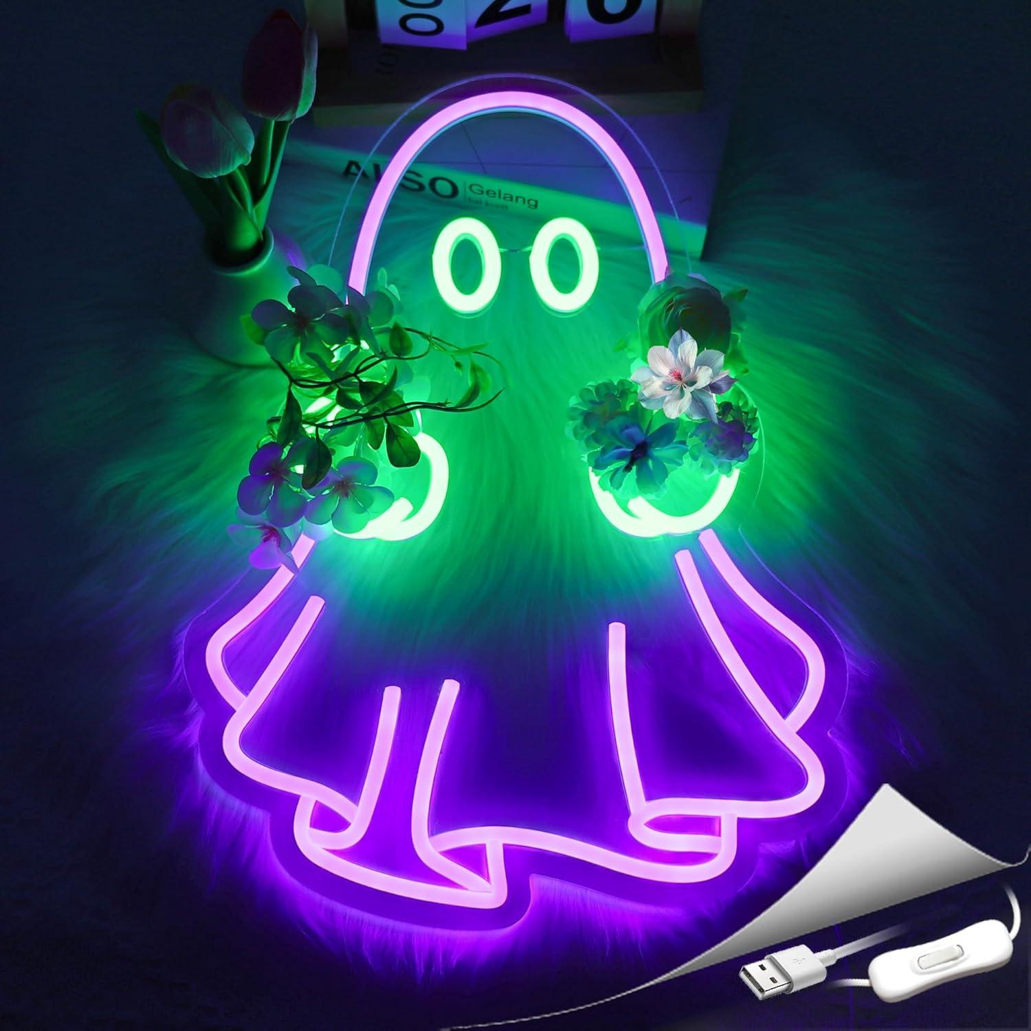 Geister-Neonschild USB-Betrieb – Home Decor Light Bewertung und Preis
