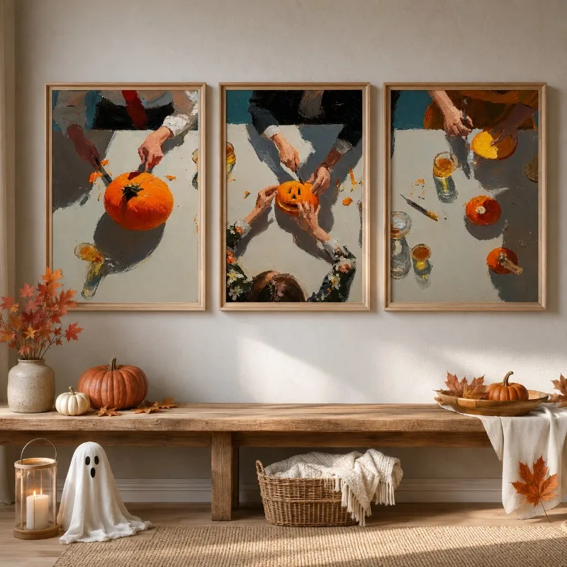 (3 Stück ohne Rahmen) - Hallow – Home Decor Orange Bewertung und Preis