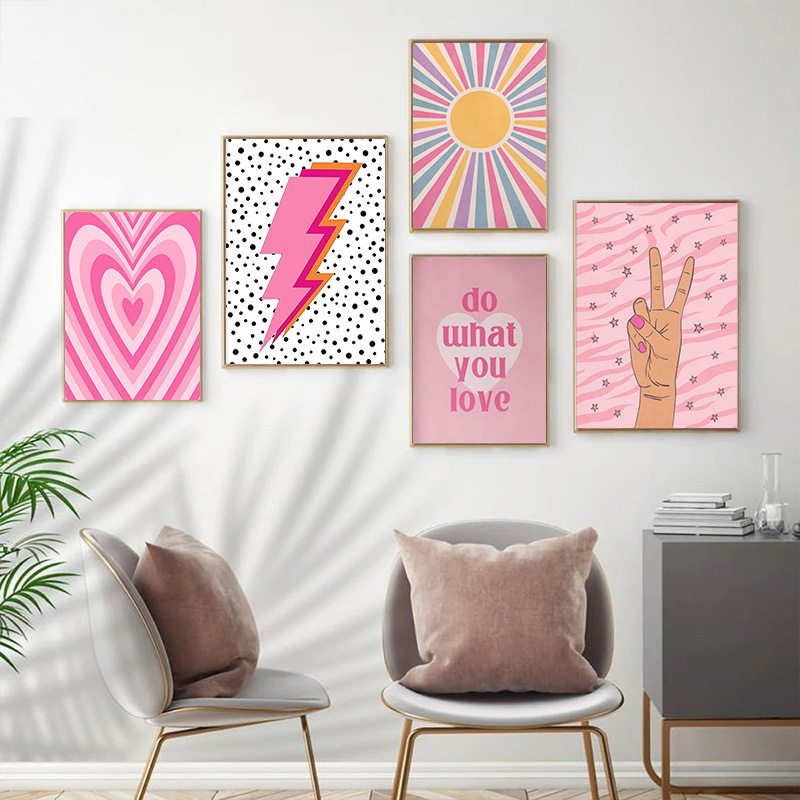 Abstrakte Rosa Blitz Gradiente – Home Decor Lovely Home Bewertung und Preis