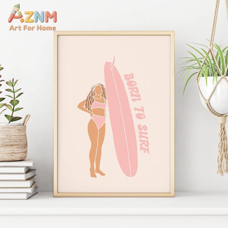 Boho Beach Surfer Girls Modern – Watercolor Poster Print Bewertung und Preis