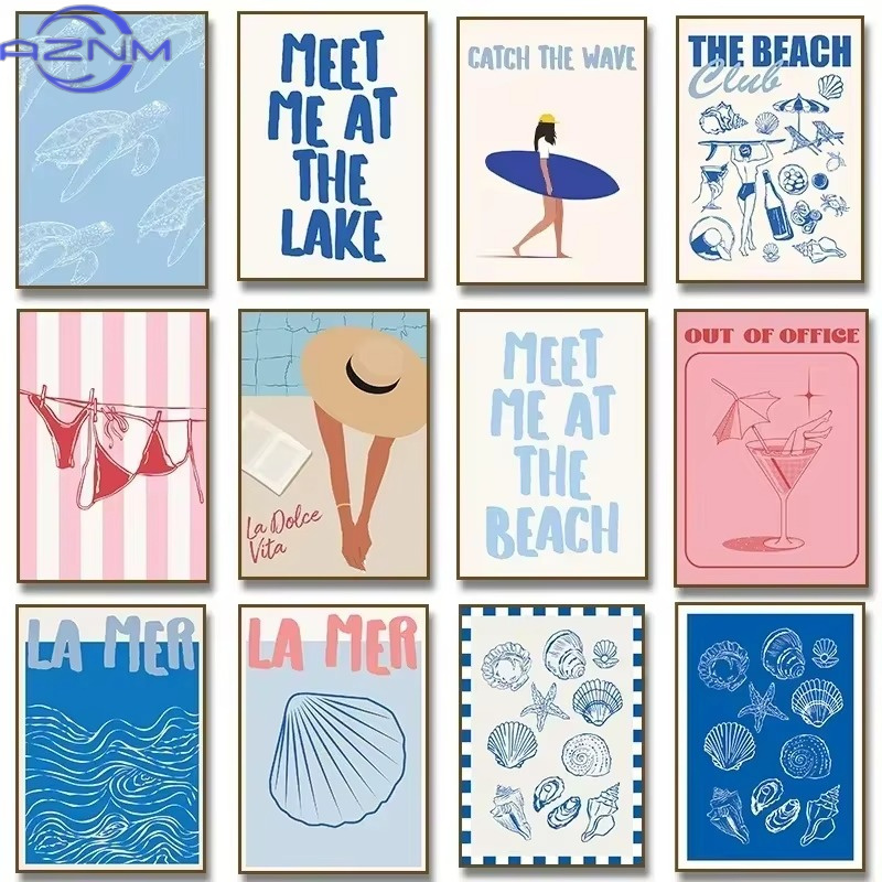 Seashells Meet Me At The Beach – Watercolor Poster Print Bewertung und Preis