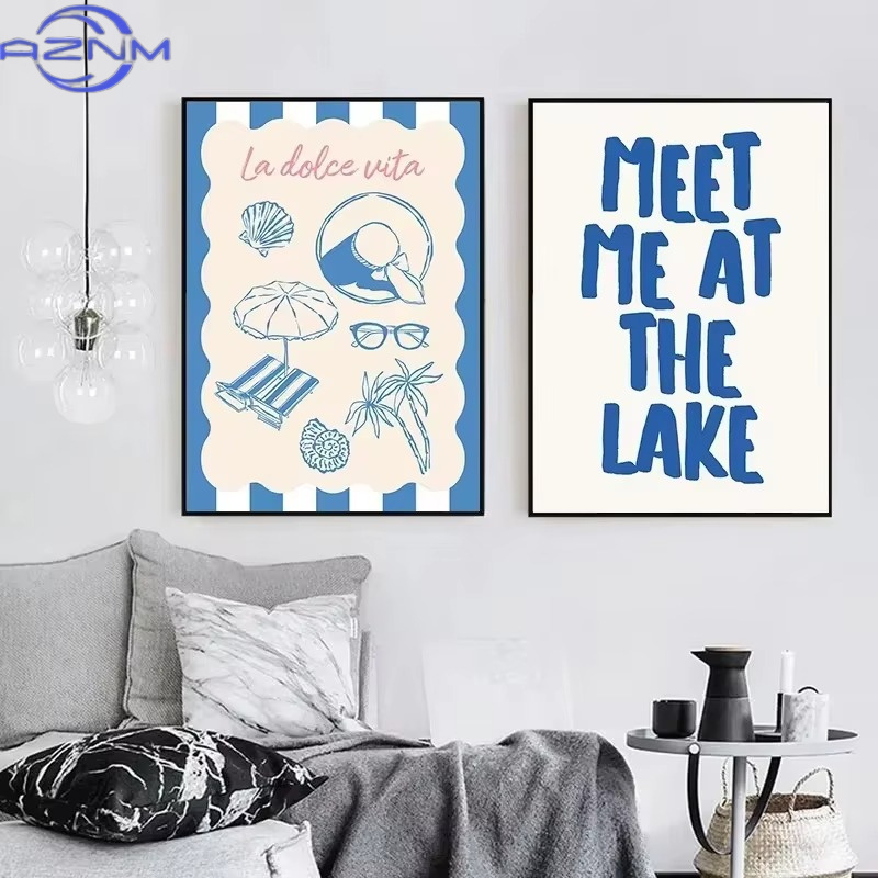 Seashells Meet Me At The Beach – Watercolor Poster Print Bewertung und Preis