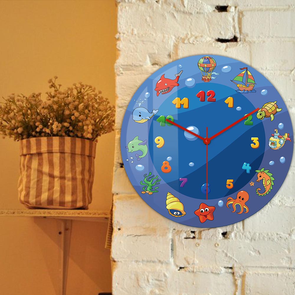 Cartoon-Wanduhr mit blauen Mee – Home Decor Under 300 Bewertung und Preis